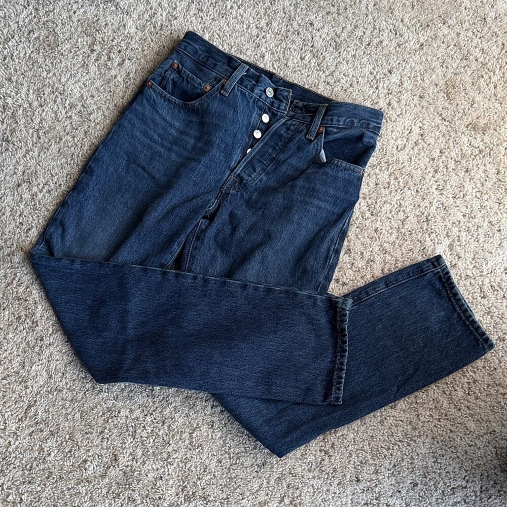 LEVIS 501 Dark Blue Straight Jeans Size Size 26